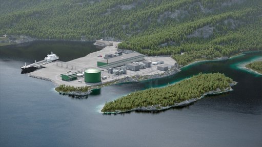 An artist's impression of the proposed green ammonia plant in Norway