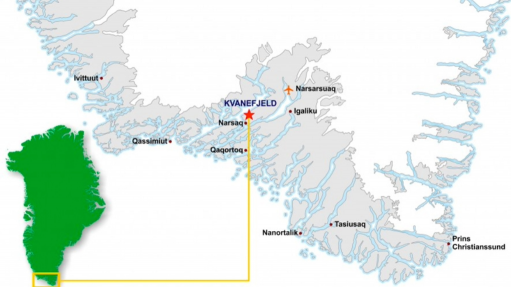 Location map of the Kvanefjeld project