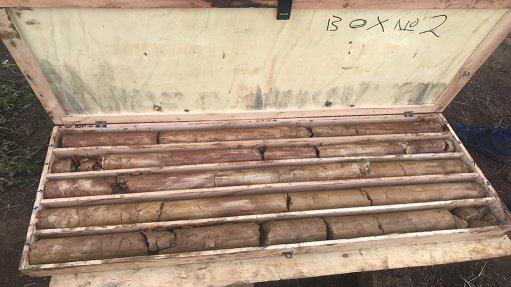 Image of drill core from the Makuutu project