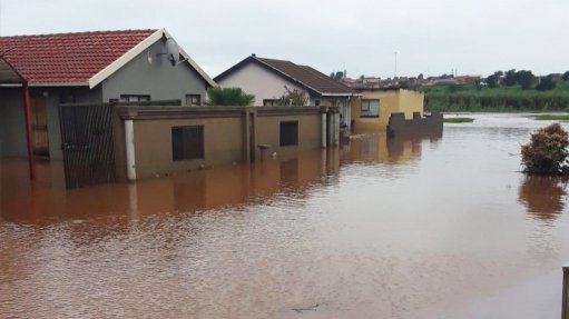 A flooded neighbourhood in Johannesburg