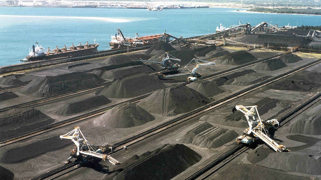  	Aerial view of Richards Bay Coal Terminal.