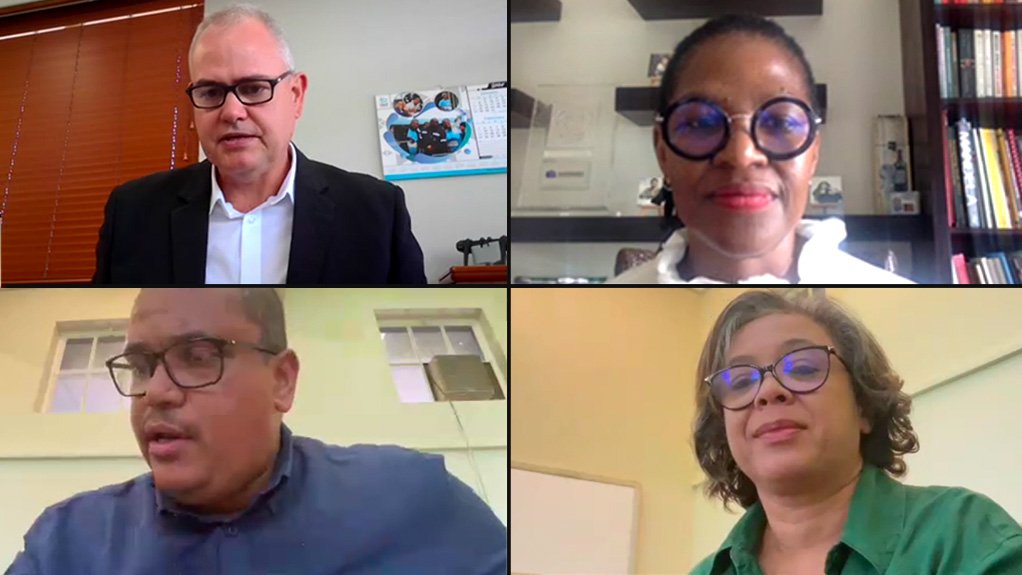 https://www.miningweekly.com/article/new-public-private-rail-corridor-agreement-already-boding-well-rbct-2024-01-25
To watch a videFrom top left clockwise, RBCT CEO Alan Waller, RBCT chairperson Nosipho Damasane, Acting Transnet CEO Michelle Phillips and Acting Transnet Freight Rail CE Russell Baatjies. o of a Richards Bay Coal Terminal presentation covered  by Engineering News & Mining Weekly’s Martin Creamer, scan the barcode or visit www.miningweekly.com
