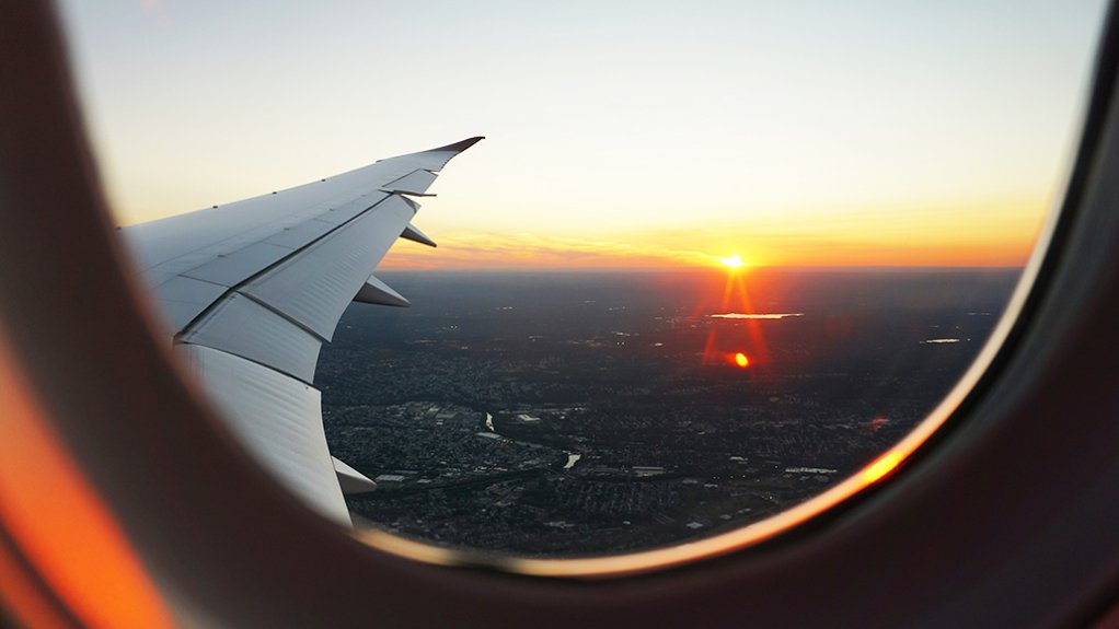 An image showing a view from a plane window 