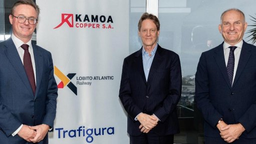 Trafigura group executive chairperson and CEO Jeremy Weir, Ivanhoe Mines founder and executive co-chair Robert Friedland, and Lobito Atlantic Railway CEO Francisco Franca