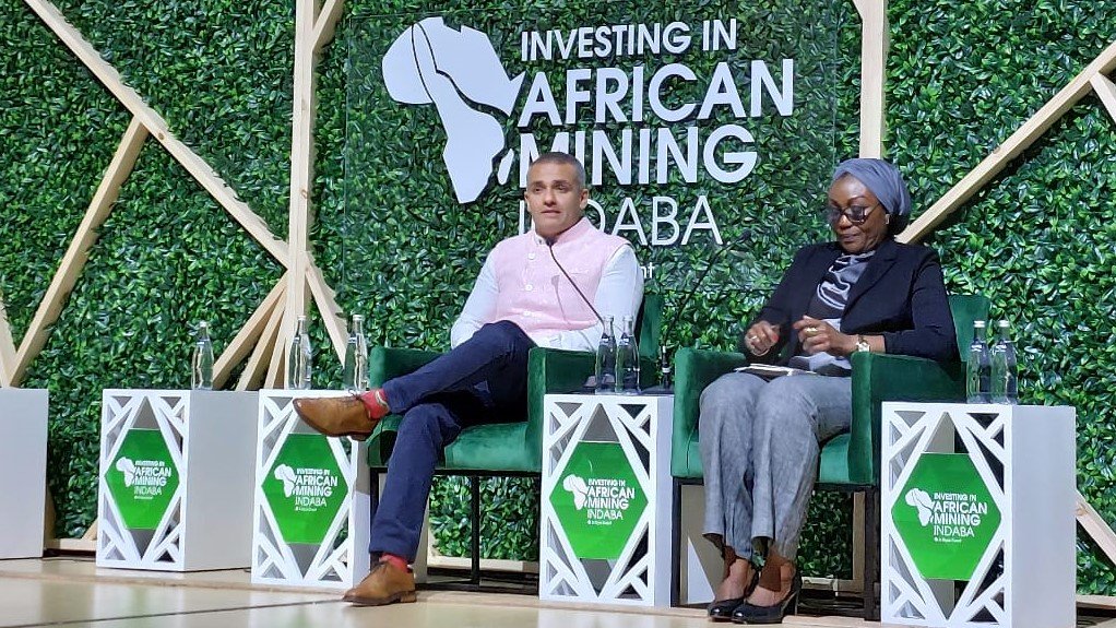 ICMM President Rohitesh Dhawan in conversation with Natural Resource Governance Institute Africa director Nafi Chinery at Investing in African Mining Indaba.
