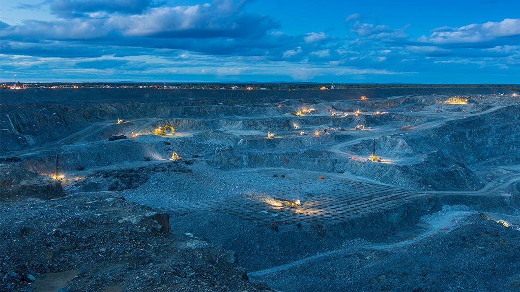 An image of a gold mine above ground