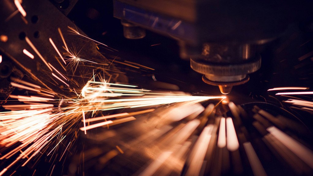 An image of sparks on steel