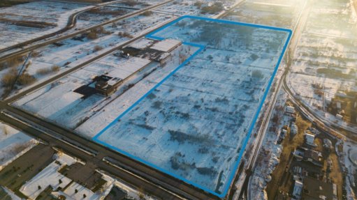 Aerial photo of the Bécancour industrial park showing NMG’s land for its Phase-2 Bécancour battery material plant.