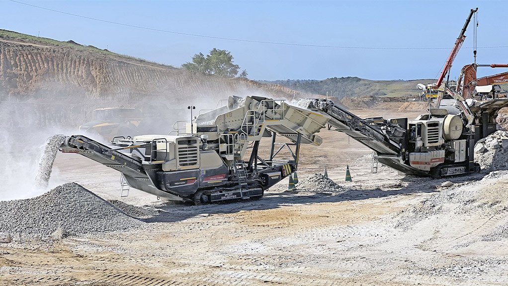 A Metso mobile cone crusher doing secondary crushing of an abrasive energy mineral