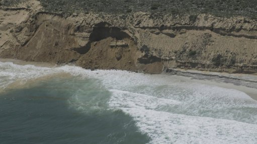 An image of degradation of sea cliffs and foredunes