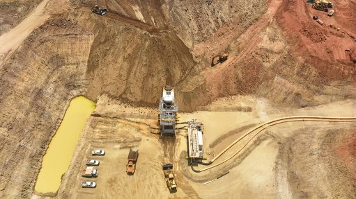 An aerial image of the Thunderbird mineral sands project