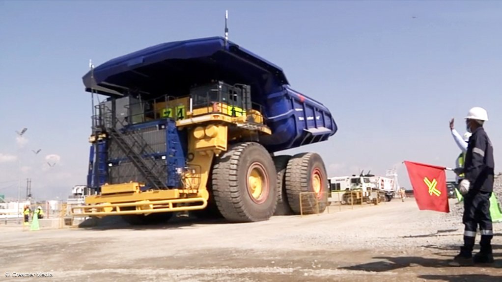Anglo Platinum's green hydrogen-powered mine truck.