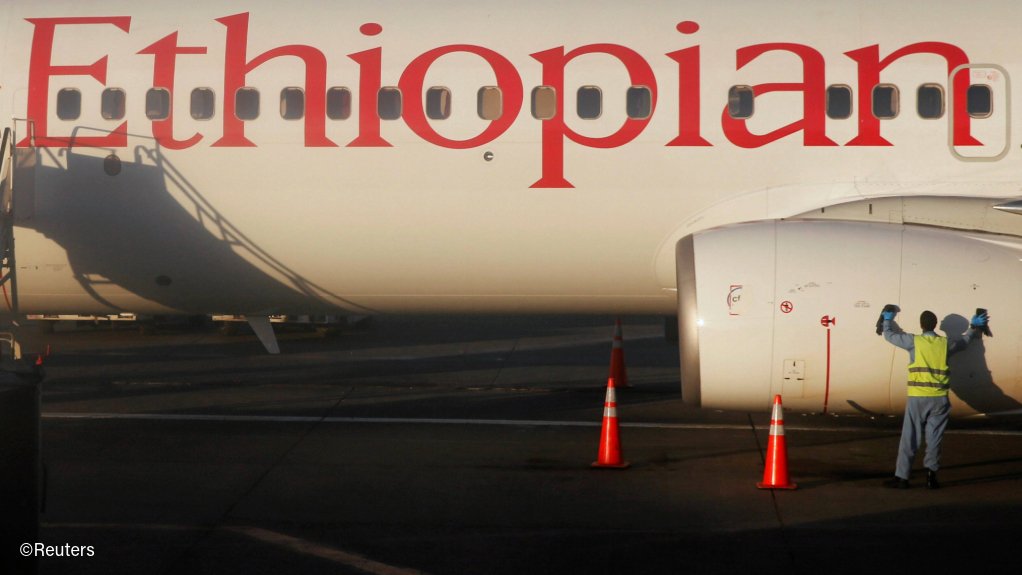 An aeroplane operated by Ehtiopian Airlines