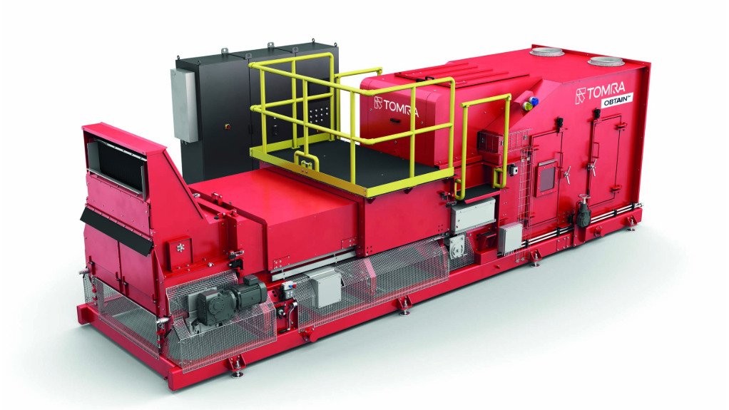 A red XRT Sorter with the OBTAIN Sorting technology integrated into the machine
