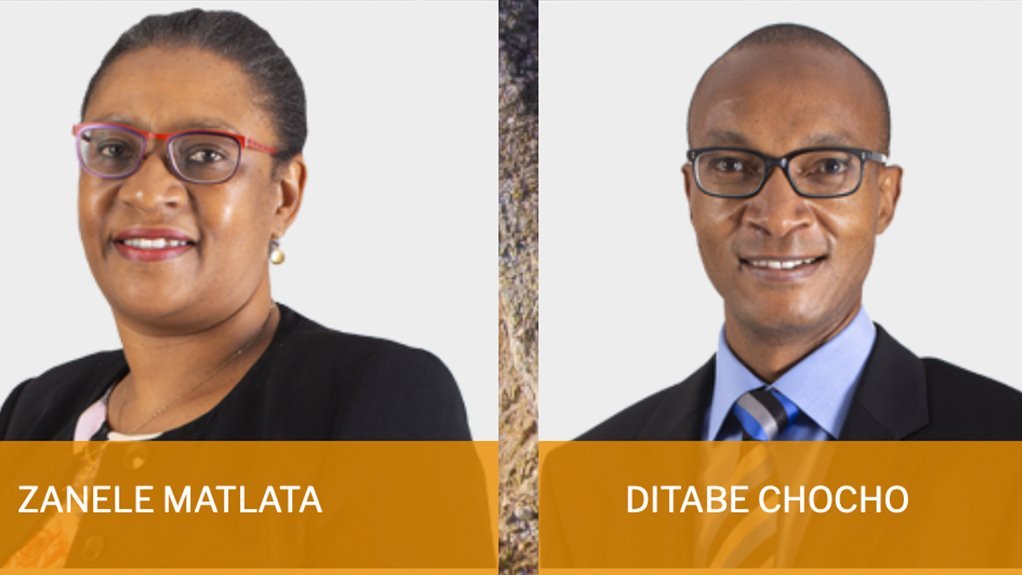 Merafe CEO Zanele Matlala and FD Ditabe Chocho.