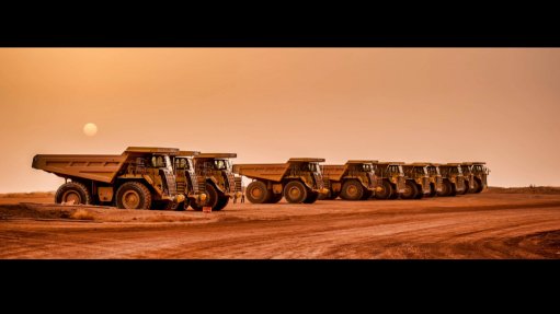 An image of mining haul trucks