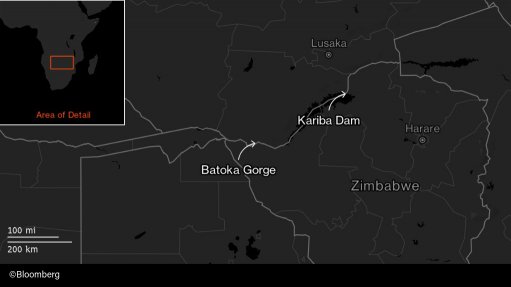 Map showing the location of the Batoka Gorge project