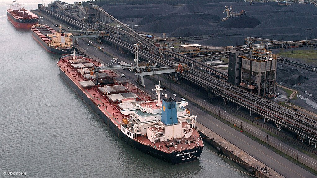 An image of coal at the Richards Bay Coal Terminal 