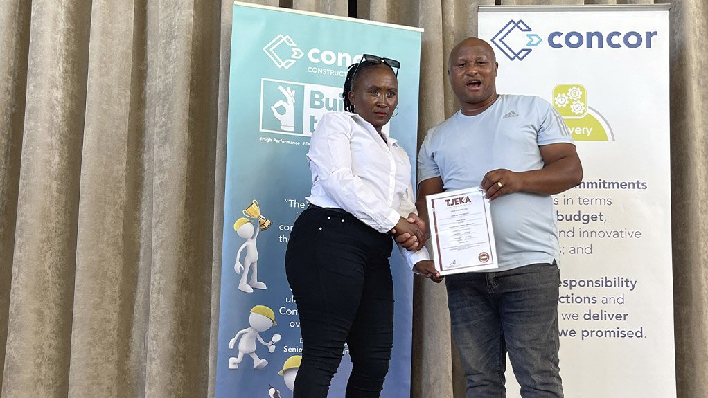 Among the graduates was a woman concrete hand, Mandilahe Portian Mbengo, who completed her training on the Koruson Main Transmission Substation project