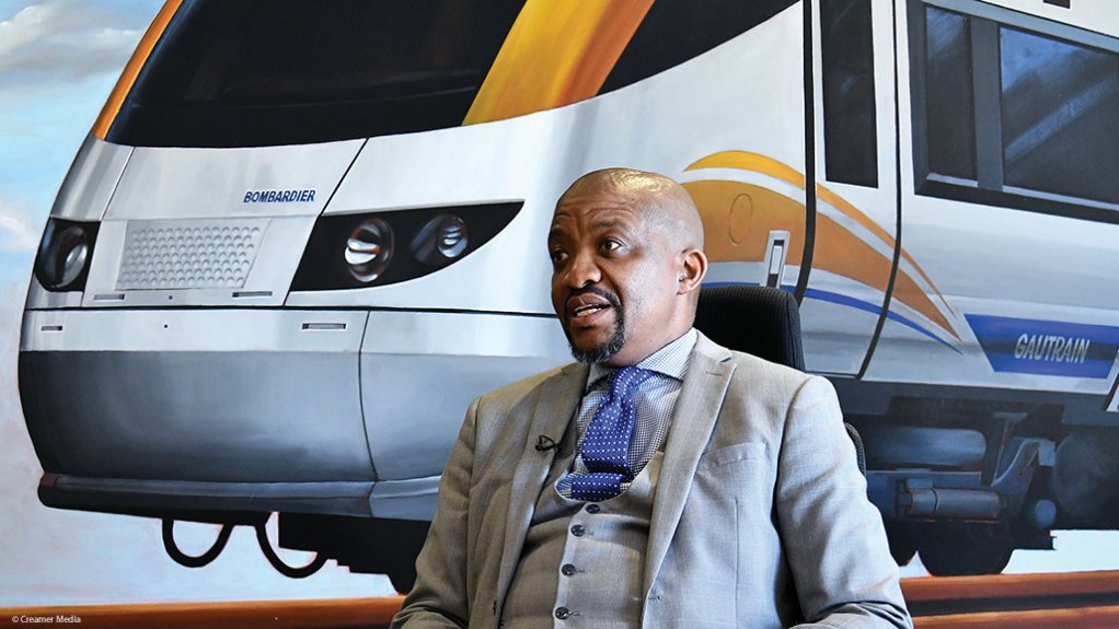 An image of Gautrain Management Agency CEO Tshepo Kgobe 
