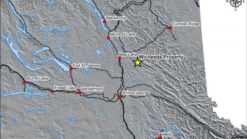 Location map of the Wicheeda project