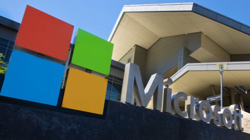 The Microsoft logo outside its head office 0424 1022
