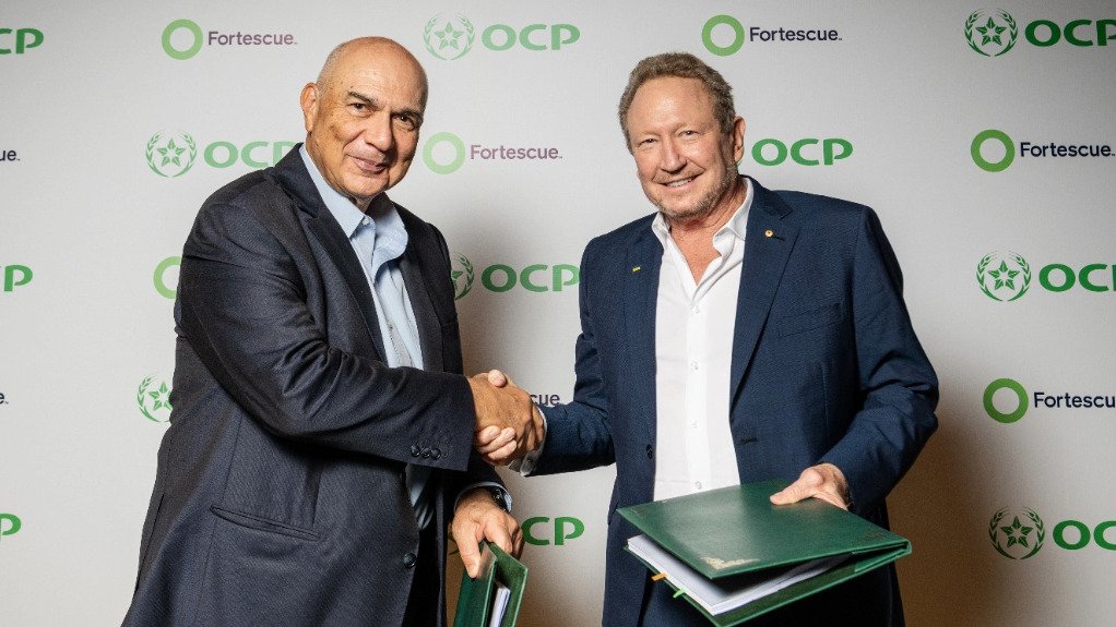 OCP CEO Mostafa Terrab and Fortescue chairperson Andrew Forrest