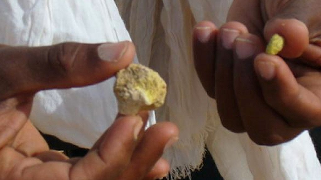 An image showing uranium at the Tiris project in Mauritania 
