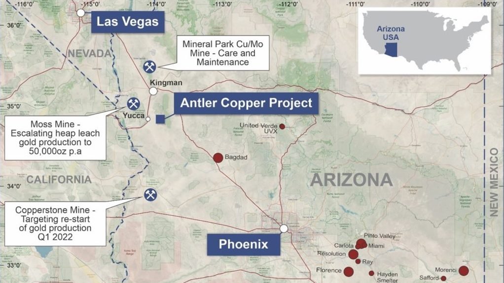 Location map of the Antler copper project