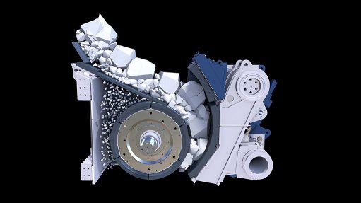 Image of a cross-section of ERC crusher showing the screening and crushing chamber process

