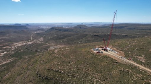 Wind turbines being erected at one of Koruson 1 sites