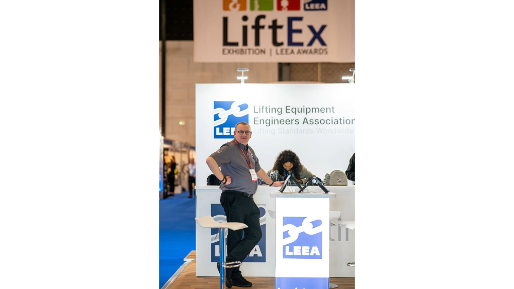 An image of the LEEA exhibit stand at LiftEx 2023