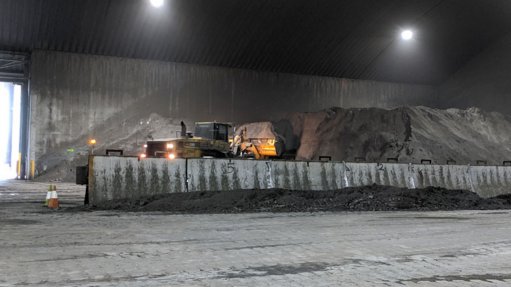 Ore stockpile at the Woodlawn project