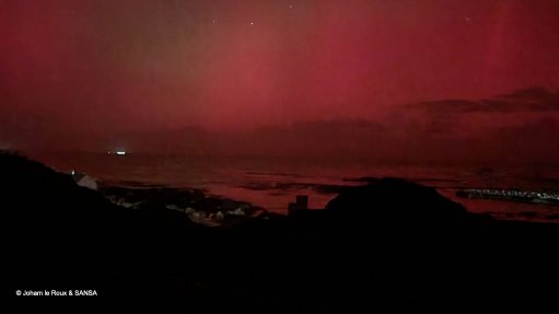 Auroras over Gansbaai, triggered by the severe geomagnetic storm this last weekend