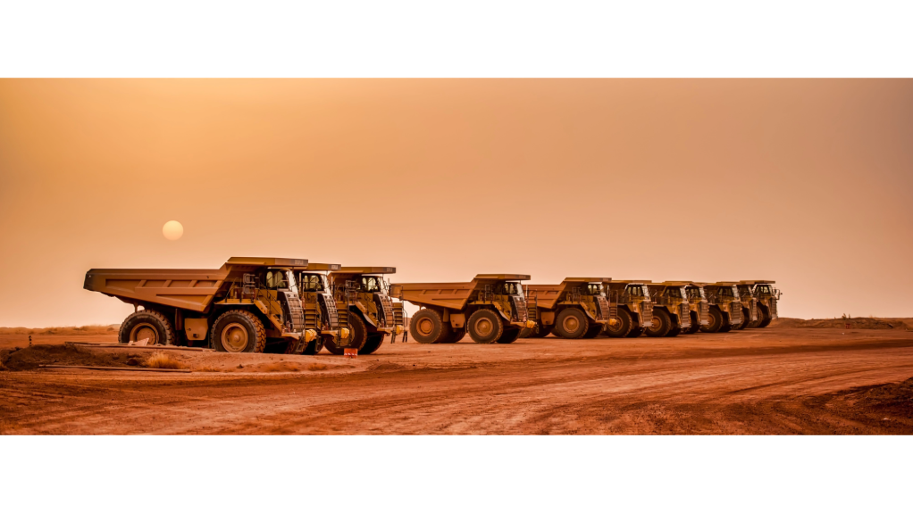 An image of a mining operation fleet