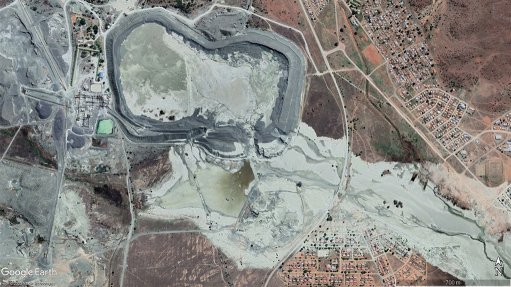 Satellite image of the Jagersfontein tailings dam disaster