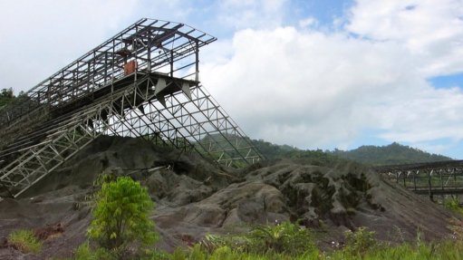 Ruins of the Panguna mine that ceased operations in 1989.