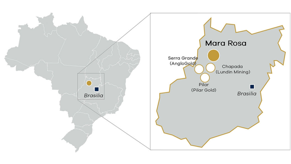 Location map of the Mara Rosa mine