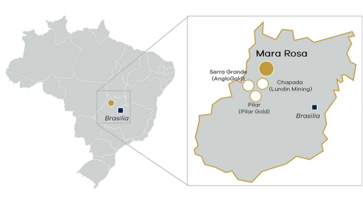 Location map of the Mara Rosa mine