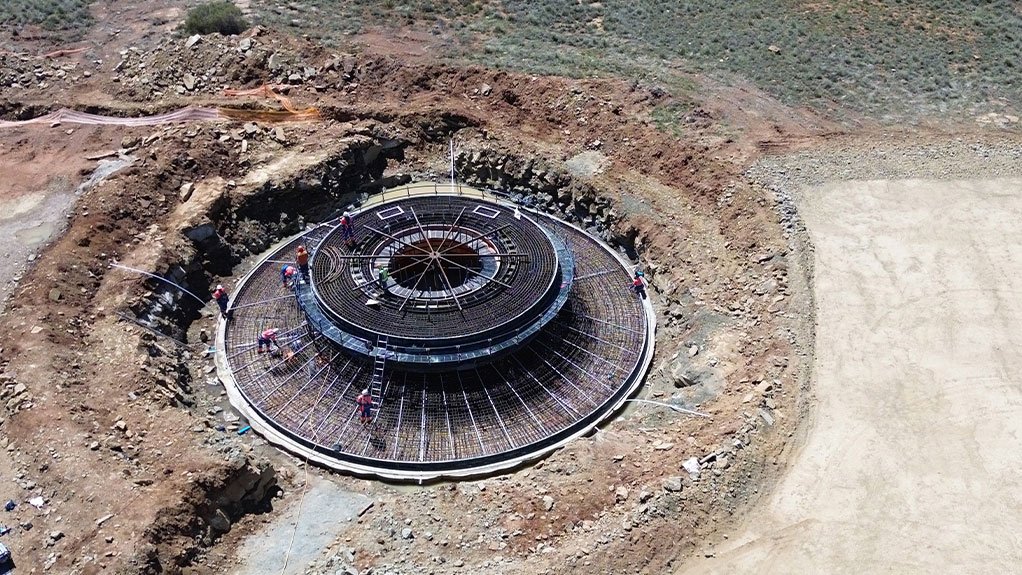 Each of the San Kraal wind turbine base foundations used a total of 64 tons of reinforcing steel.