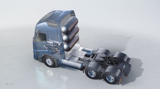 Image of the Volvo hydrogen truck