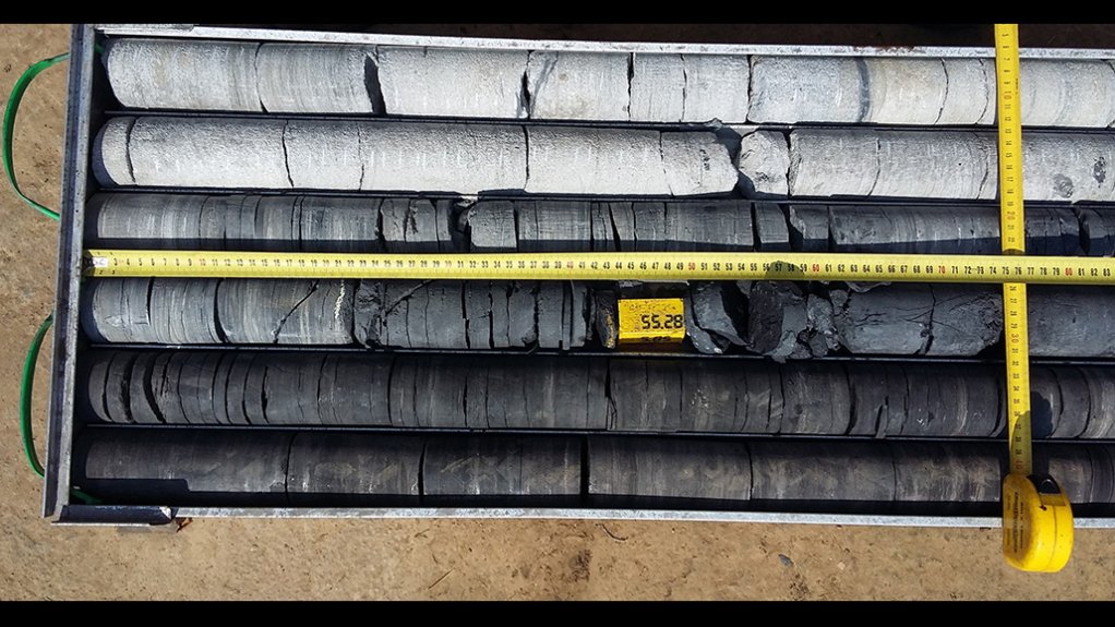 Drill core from Canyon Coal's Gugulethu mine