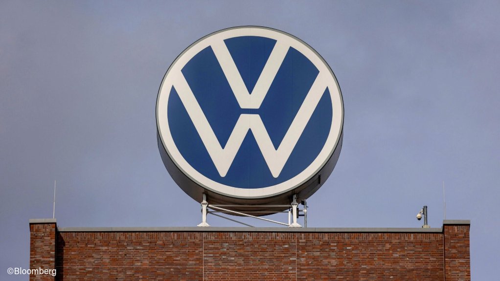A VW sign on a building