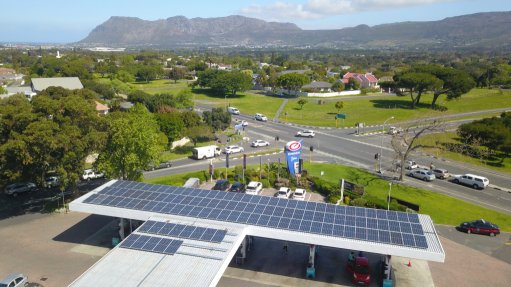 Solar PV panels installed at the Engen Meadowridge fuel station
