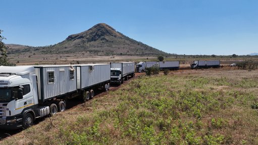 Containerised 350-person accommodation facilities arriving onsite at Longonjo