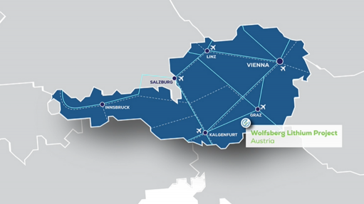 Location map of the Wolfsberg project, in Austria