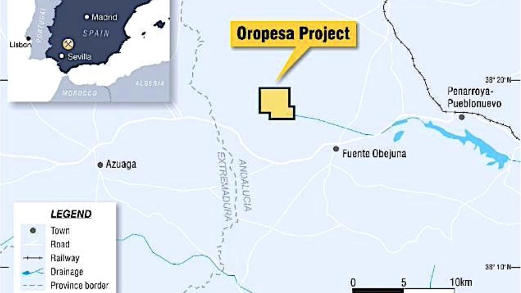 LOCATION MAP OF THE OROPESA PROJECT, IN SPAIN