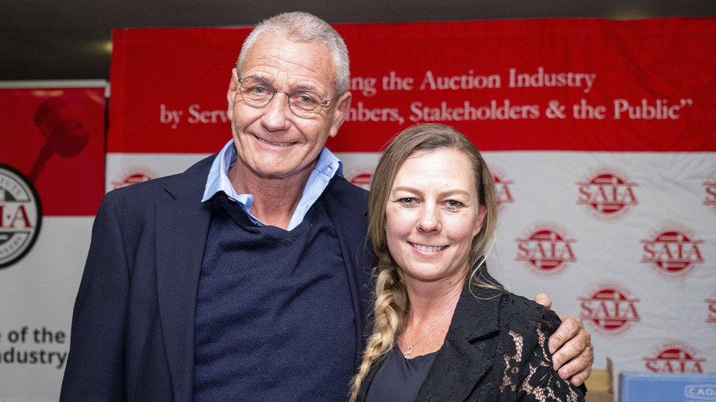 SAIA Hall of Fame inductee Clive Lazarus with SAIA Chairman's Award winner Sonja Styger