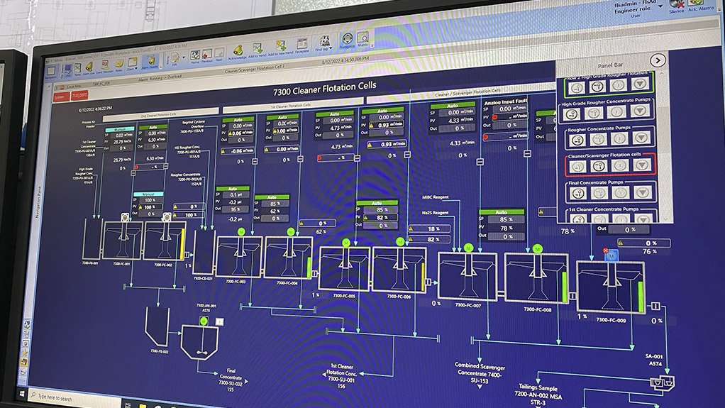 The Smart Flotation ECS™ product control system enables 24/7 flotation circuit monitoring from a control room screen