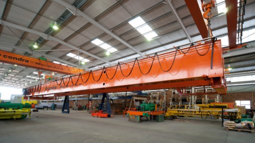 Wide-span crane under manufacture at Condra’s Johannesburg factory. Rovic’s cranes will have spans of 28 metres